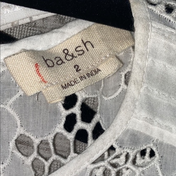 BA&SH Woman Aphrodite Broderie Anglaise Cotton Mini Dress Ecru - Picture 10 of 13